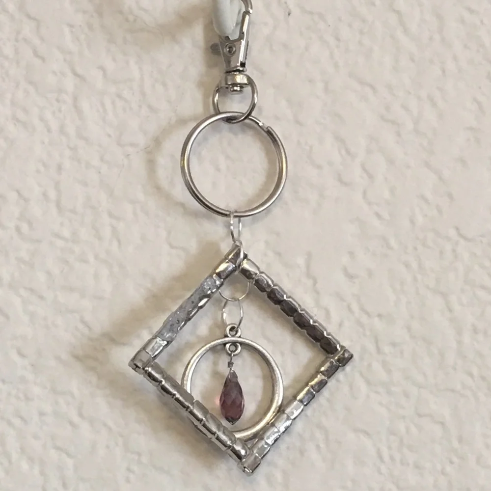 Vintage repurpose salvaged estate gem keychain